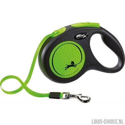 Flexi Rollijn New Classic Neon Tape Zwart / Groen-FLEXI-Louis Choice