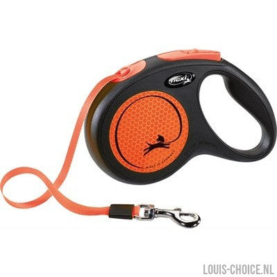Flexi Rollijn New Classic Neon Tape Zwart / Oranje-FLEXI-Louis Choice
