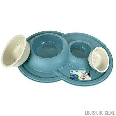 Happy Pet Mad About Pets Voerbak / Drinkbak Volcano Dubbel Lichtblauw-HAPPY PET-Louis Choice