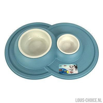 Happy Pet Mad About Pets Voerbak / Drinkbak Volcano Dubbel Lichtblauw-HAPPY PET-Louis Choice