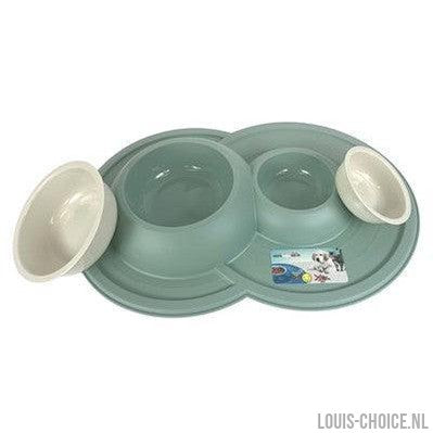 Happy Pet Mad About Pets Voerbak / Drinkbak Volcano Dubbel Salie Groen-HAPPY PET-Louis Choice