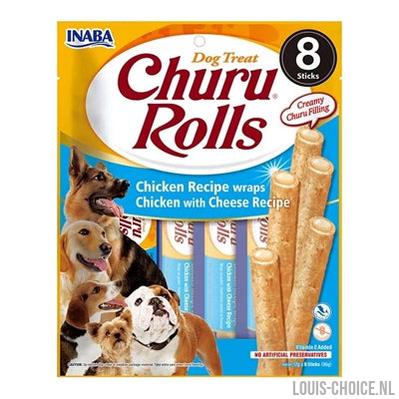 Inaba Dog Churu Rolls Chicken Recipe Wraps With Cheese-INABA-Louis Choice