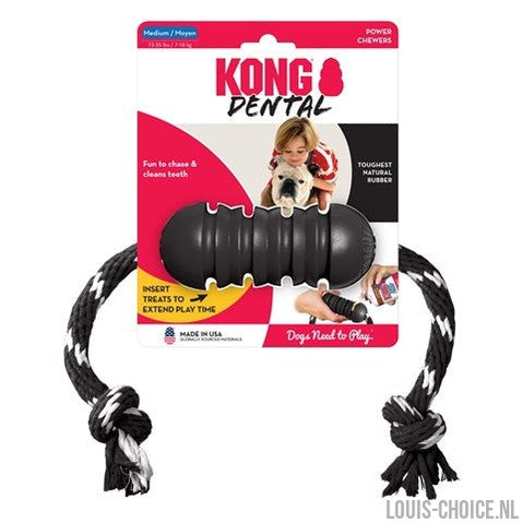 Kong Extreme Dental Met Touw Zwart / Wit-KONG-Louis Choice