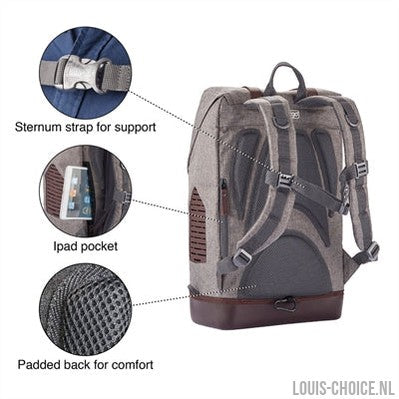 Kurgo Rugzak Grijs/Bruin-KURGO-Louis Choice