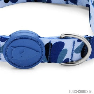 Morso Halsband Hond Gerecycled Splash Blauw-MORSO-Louis Choice