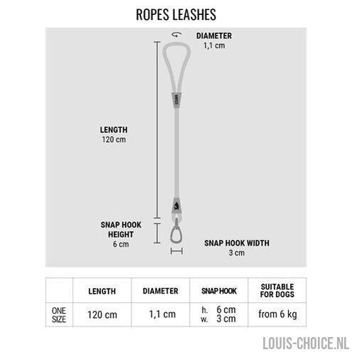 Morso Hondenriem Soft Rope Gerecycled Grey Grijs-MORSO-Louis Choice