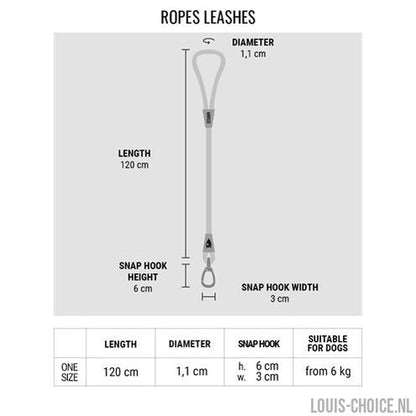 Morso Hondenriem Soft Rope Gerecycled Grey Grijs-MORSO-Louis Choice
