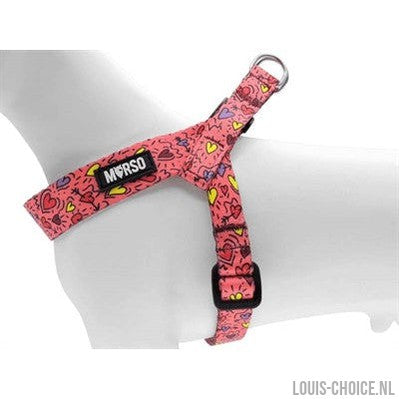 Morso Mini Hondentuig Verstelbaar Gerecycled Pink Think Roze-MORSO-Louis Choice