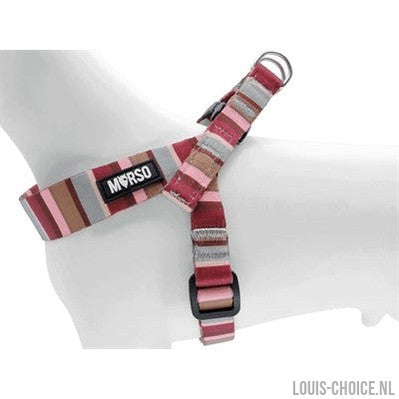 Morso Mini Hondentuig Verstelbaar Gerecycled Skyline Rood / Roze-MORSO-Louis Choice