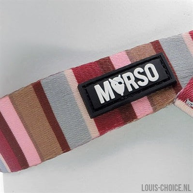 Morso Mini Hondentuig Verstelbaar Gerecycled Skyline Rood / Roze-MORSO-Louis Choice