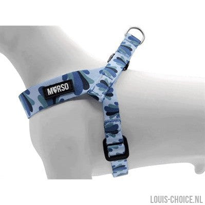 Morso Mini Hondentuig Verstelbaar Gerecycled Splash Blauw-MORSO-Louis Choice