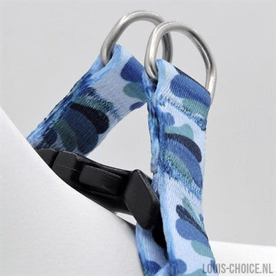 Morso Mini Hondentuig Verstelbaar Gerecycled Splash Blauw-MORSO-Louis Choice