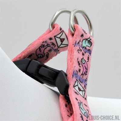 Morso Mini Hondentuig Verstelbaar Gerecycled Sweet Tweet Roze-MORSO-Louis Choice