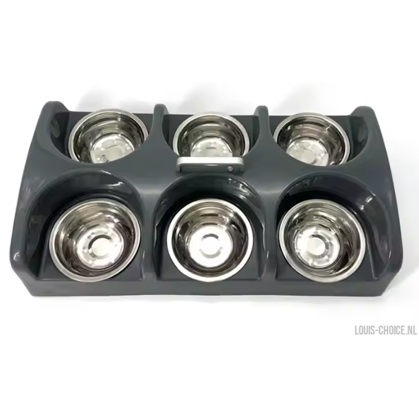 Puppy Voertray - 6 RVS bakjes-Topmast-Louis Choice