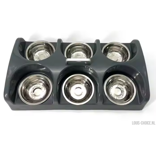 Puppy Voertray - 6 RVS bakjes-Topmast-Louis Choice