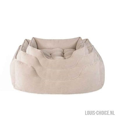 Rosewood 40 Winks Hondenmand Cord Ribstof Beige-ROSEWOOD-Louis Choice
