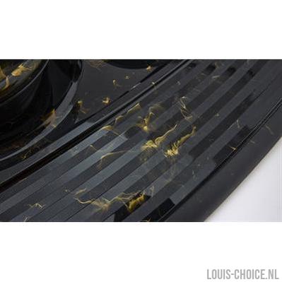 Savic Butler Voerbak En Drinkbak Met Plateau Marble Zwart / Goud-SAVIC-Louis Choice