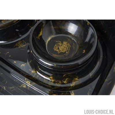Savic Butler Voerbak En Drinkbak Met Plateau Marble Zwart / Goud-SAVIC-Louis Choice