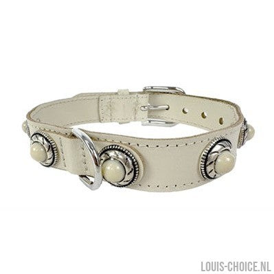 Sazzz Halsband Hond Adventure Stone Classic Leer Creme-SAZZZ-Louis Choice