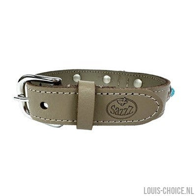 Sazzz Halsband Hond Adventure Stone Classic Leer Taupe-SAZZZ-Louis Choice