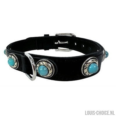 Sazzz Halsband Hond Adventure Stone Classic Leer Zwart-SAZZZ-Louis Choice