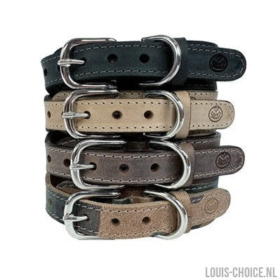 Sazzz Halsband Hond Boho Vintage Leer Antraciet-SAZZZ-Louis Choice