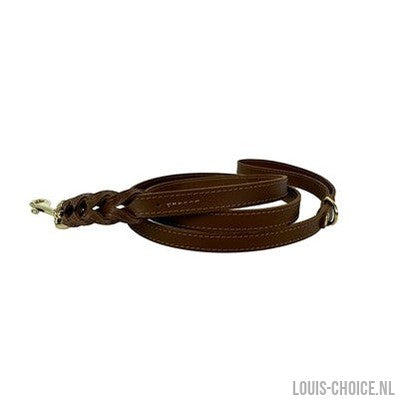 Sazzz Hondenriem Passion Braided Classic Leer Zadel Bruin-SAZZZ-Louis Choice