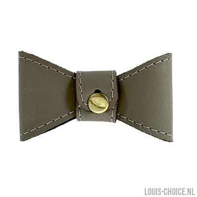 Sazzz Vlinderstrik Glamper Classic Leer Taupe-SAZZZ-Louis Choice