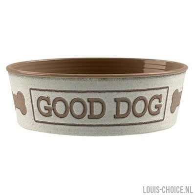 Tarhong Voerbak Good Dog Melamine Wit Taupe-TARHONG-Louis Choice