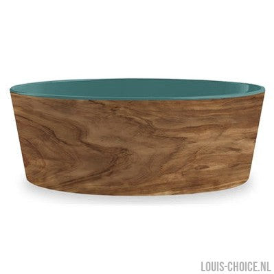 Tarhong Voerbak Hond Olive Melamine Houtprint / Teal Zeegroen-TARHONG-Louis Choice