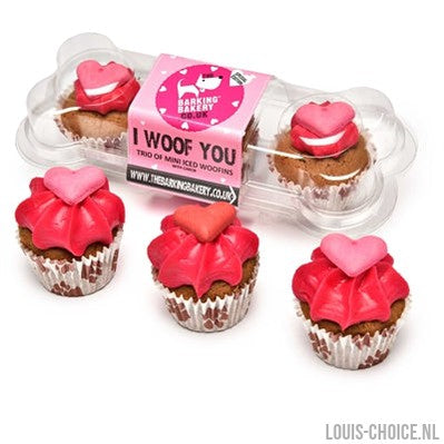 The Barkin Bakery I Woof You Valentine Mini Iced Woofins Trio Assorti-THE BARKIN BAKERY-Louis Choice