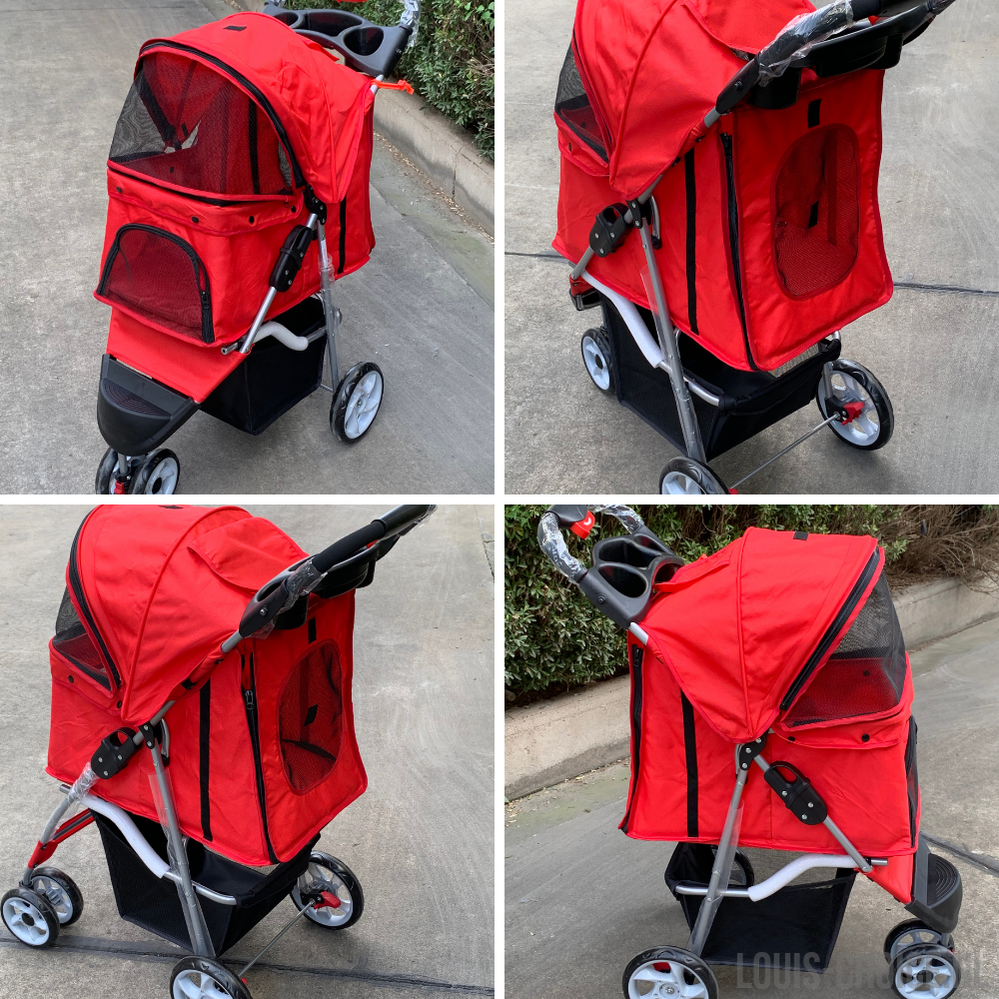 Topmast Hondenbuggy Modern - Rood - 3 Wielen-Topmast-Louis Choice