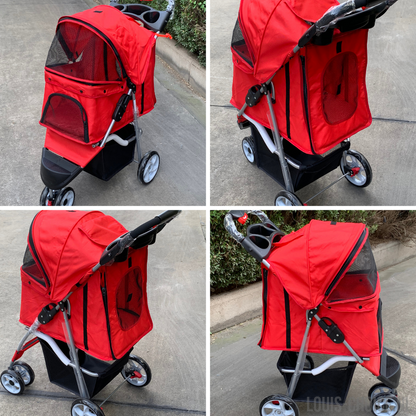 Topmast Hondenbuggy Modern - Rood - 3 Wielen-Topmast-Louis Choice