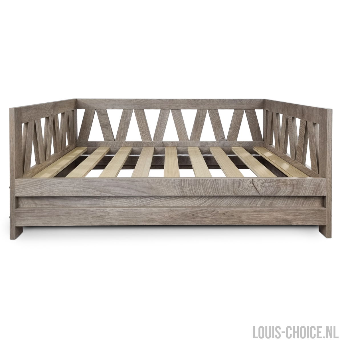 Topmast Houten Hondenmand Bali - 95 x 49 x 44 cm - Weathered grey - Inclusief kussen-Topmast-Louis Choice