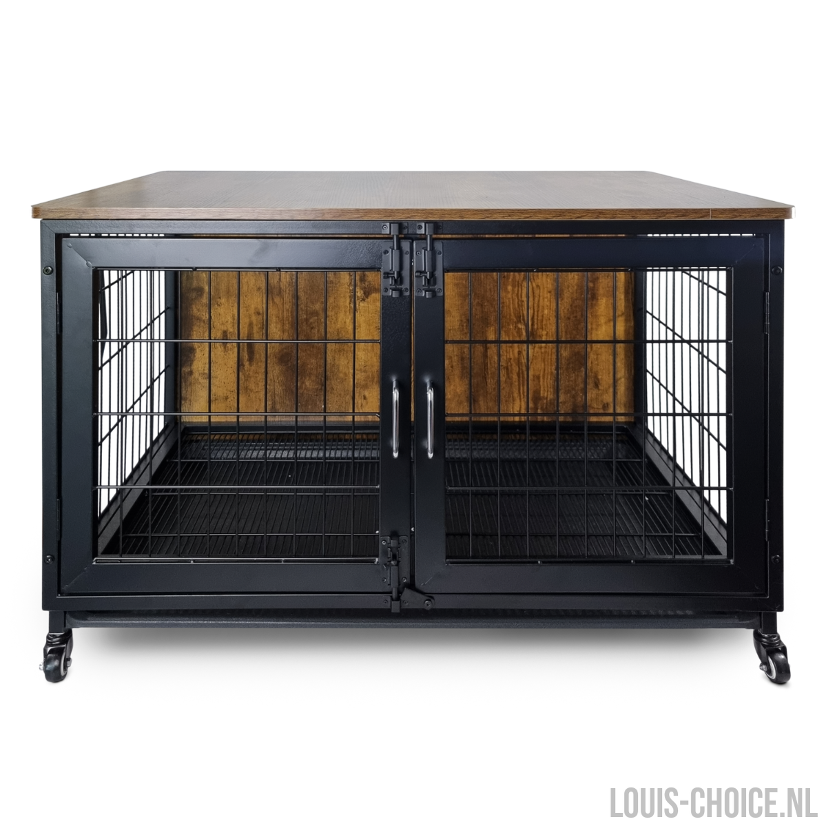 Topmast Metalen Bench Vintage - 95 x 56 x 65 cm - Rustic Brown & Black-Topmast-Louis Choice