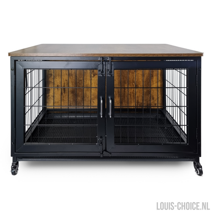 Topmast Metalen Bench Vintage - 95 x 56 x 65 cm - Rustic Brown & Black-Topmast-Louis Choice