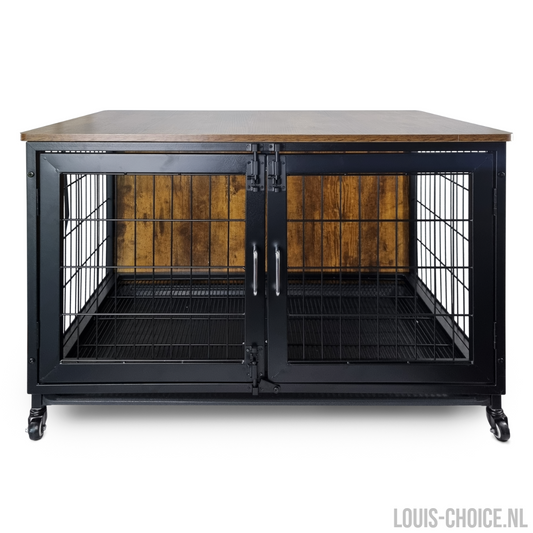 Topmast Metalen Bench Vintage - 95 x 56 x 65 cm - Rustic Brown & Black-Topmast-Louis Choice