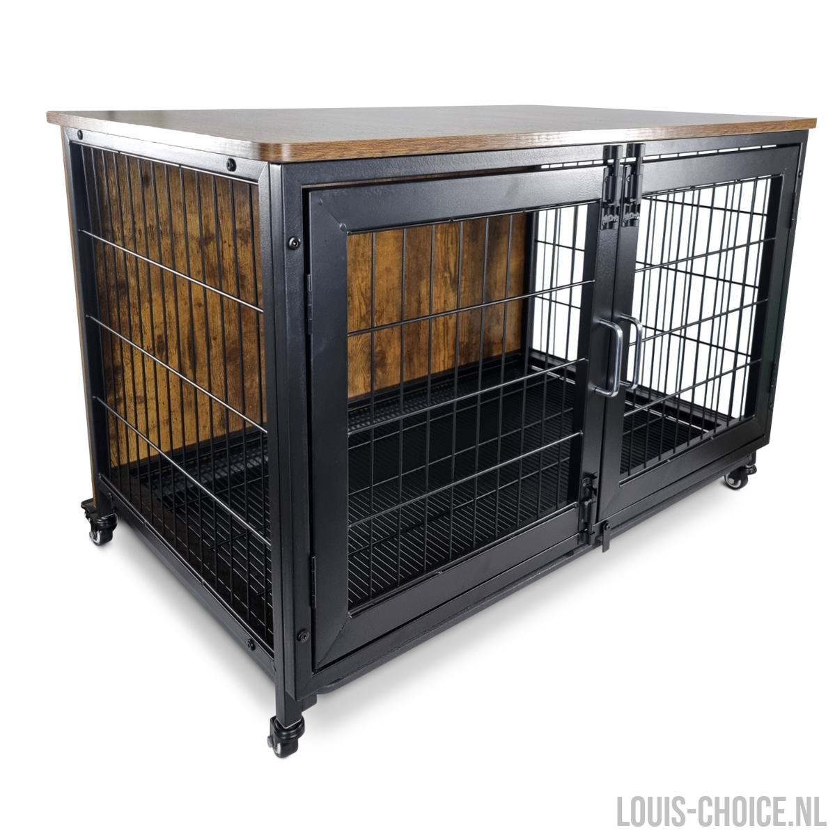 Topmast Metalen Bench Vintage - 95 x 56 x 65 cm - Rustic Brown & Black-Topmast-Louis Choice