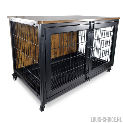 Topmast Metalen Bench Vintage - 95 x 56 x 65 cm - Rustic Brown & Black-Topmast-Louis Choice