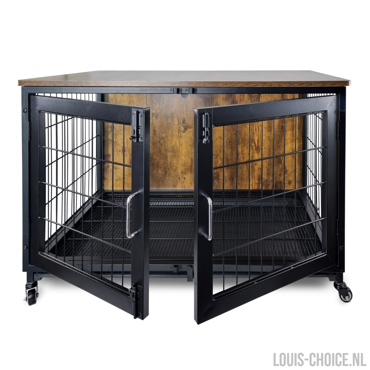 Topmast Metalen Bench Vintage - 95 x 56 x 65 cm - Rustic Brown & Black-Topmast-Louis Choice