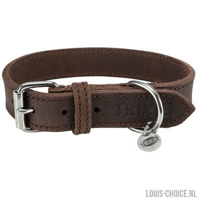 Trixie Halsband Hond Rustic Vetleer Donkerbruin-TRIXIE-Louis Choice