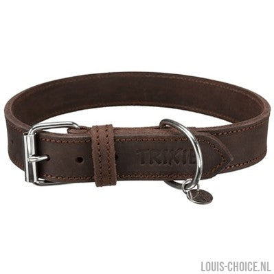 Trixie Halsband Hond Rustic Vetleer Donkerbruin-TRIXIE-Louis Choice