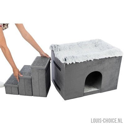 Trixie Hondenmand Huis Harvey Met Trap Grijs / Wit-TRIXIE-Louis Choice