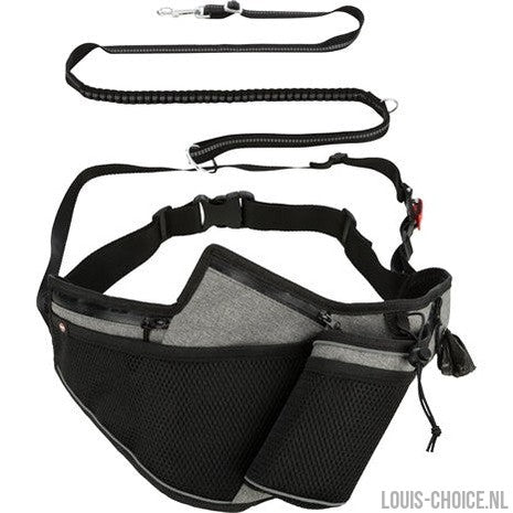 Trixie Joggingriem Met Lijn Grijs / Zwart-TRIXIE-Louis Choice