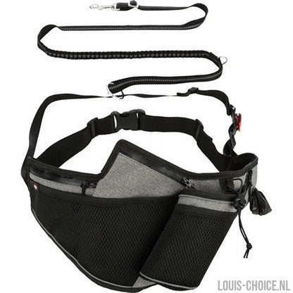 Trixie Joggingriem Met Lijn Grijs / Zwart-TRIXIE-Louis Choice
