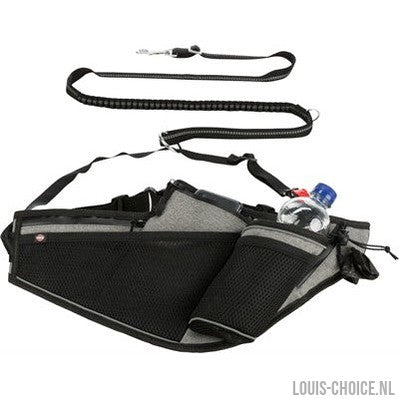 Trixie Joggingriem Met Lijn Grijs / Zwart-TRIXIE-Louis Choice