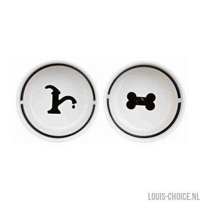 Trixie Voerbak / Drinkbak Set Eat On Your Feet Wit / Zwart-TRIXIE-Louis Choice