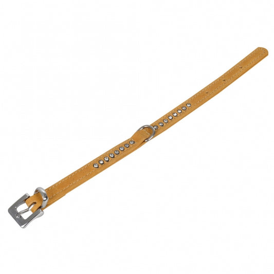 Karlie Buffalo Strass-Halsband - Lichtbruin - 1-rijig, 27cm/10mm