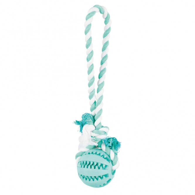 Trixie DENTAfun Natuurrubber Bal aan Touw - 7 cm