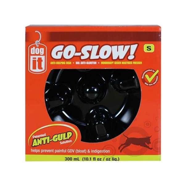 DOGIT - Go-Slow - Anti-schrok Voerbak - Zwart - 600 ml
